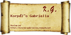Korpás Gabriella névjegykártya